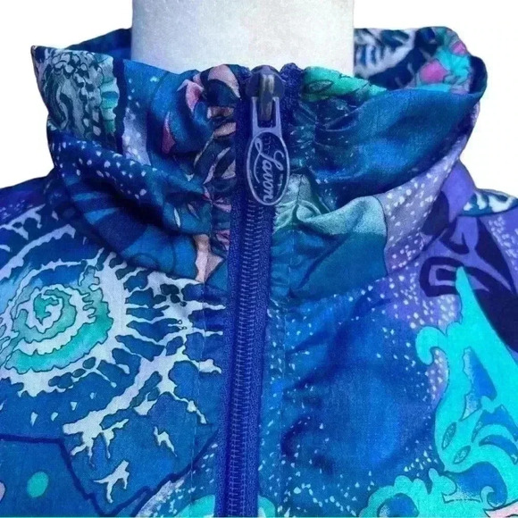 Vintage Lavon Purple Blue Psychedelic Funky Seashell Windbreaker Jacket size LP - Picture 5 of 13